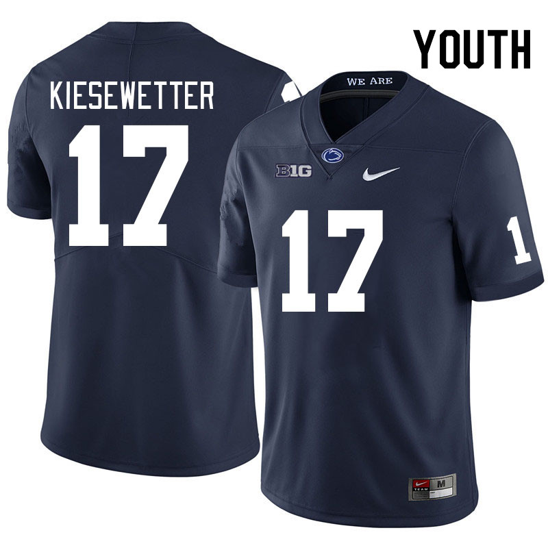 Youth #17 Karson Kiesewetter Penn State Nittany Lions College Football Jerseys Stitched Sale-Navy